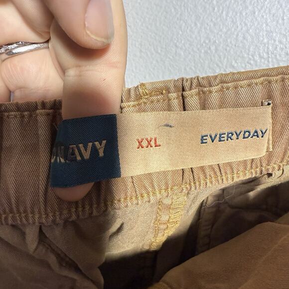 Old Navy Shorts Size XXL Everyday Tan Flat Front Chino Stretch Cotton Elastic - Picture 4 of 4